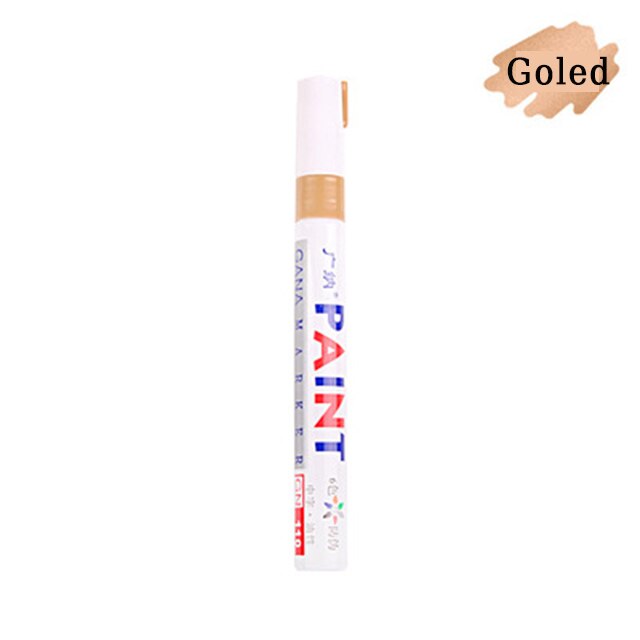 6 Colors White Car Paint Graffti Marker Pen For Volkswagen VW Polo Tiguan Passat B6 B7 B8 T5 T6 Golf UP Vento Arteon Touareg: Gold