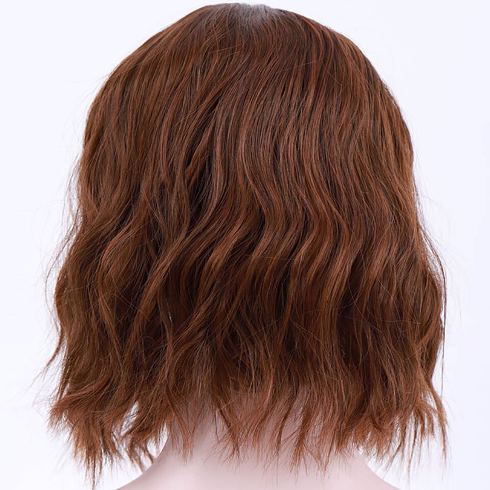 Peluca sintética shangke de pelo corto ondulado con degradado ombré, ideal para cosplay diario de estilo bob de fibra resistente al calor para mujer.: Nc /4hl