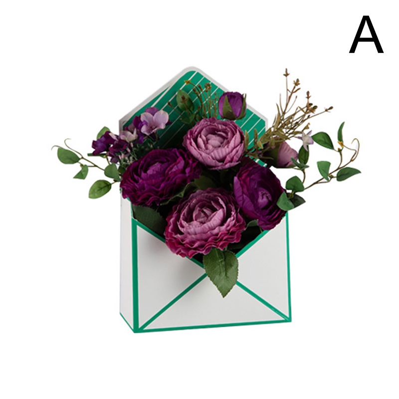 Kuvert blomster emballage boks blomster buket fold indpakning opbevaringsboks romantisk #39 bryllup forlovelsesfest indretning