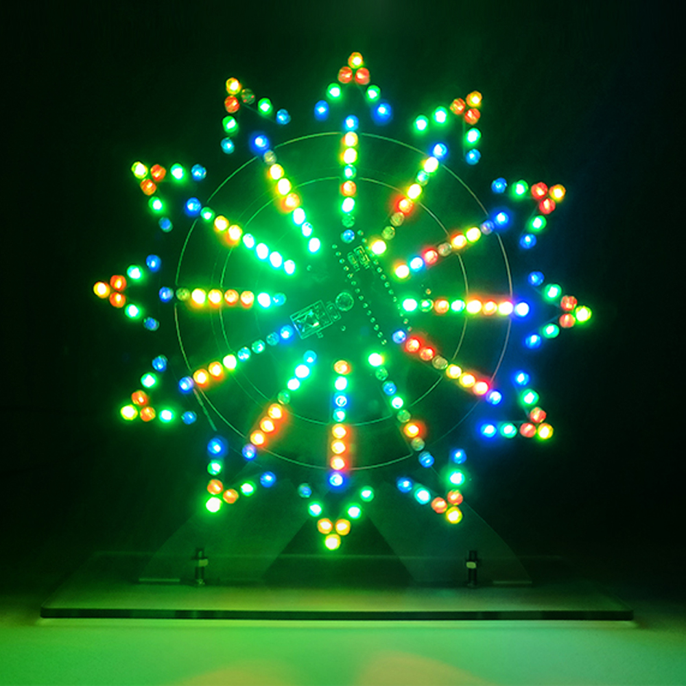 DIY elektronische kit LED roterende reuzenrad circuit leren soldeerkit 16 soorten knipperende modus afstandsbediening (niet gemonteerd