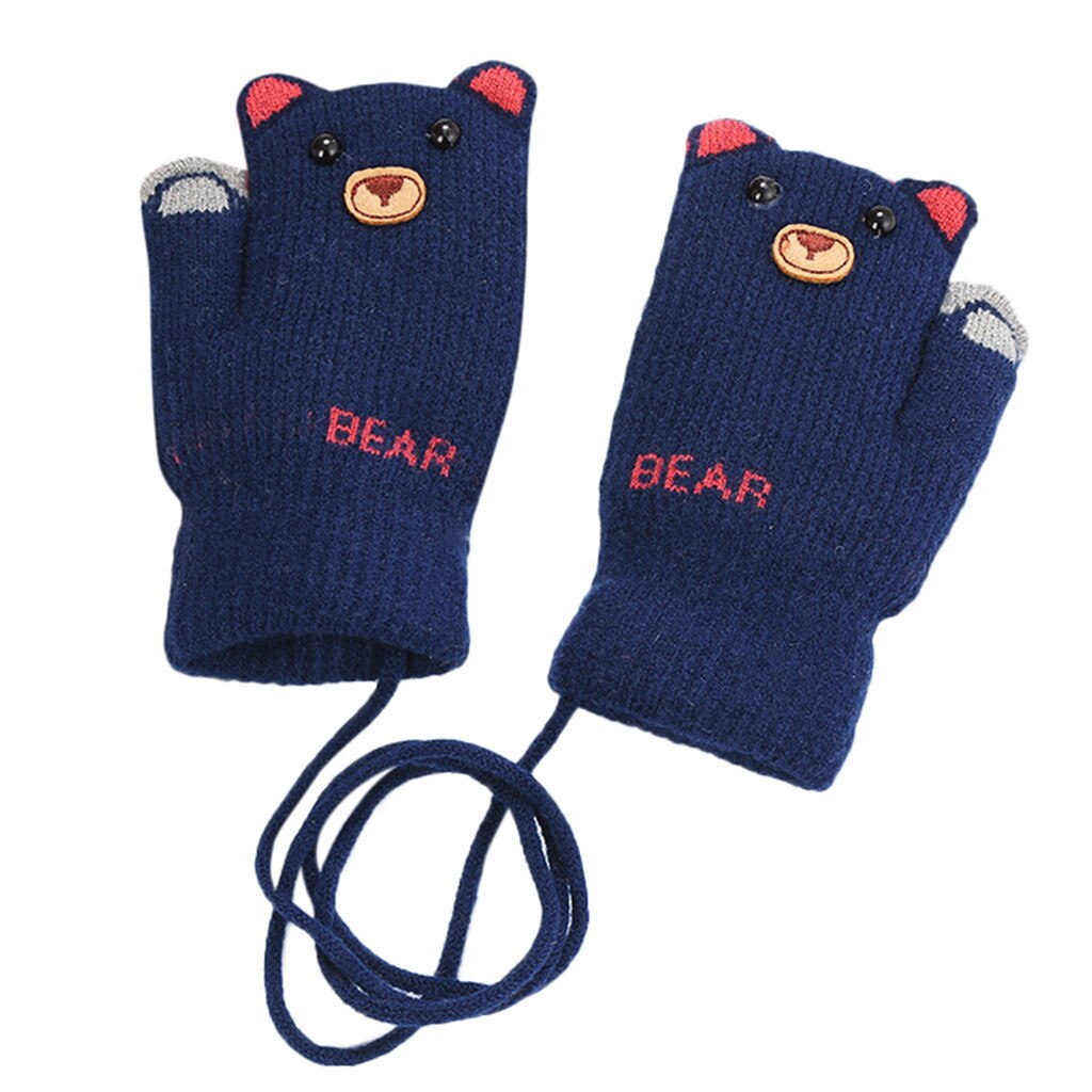 Kinderen Kids Jongens Meisjes Winter Leuke Cartoon Dier Warme Gebreide Handschoenen Handschoenen Kids Kinderen Jongens Meisjes Wanten: F