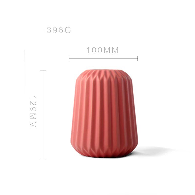 Modern European Style Origami Vases Ceramic Simple Tabletop Vase Home Living Room Decoration Flower Container: Orange Red L