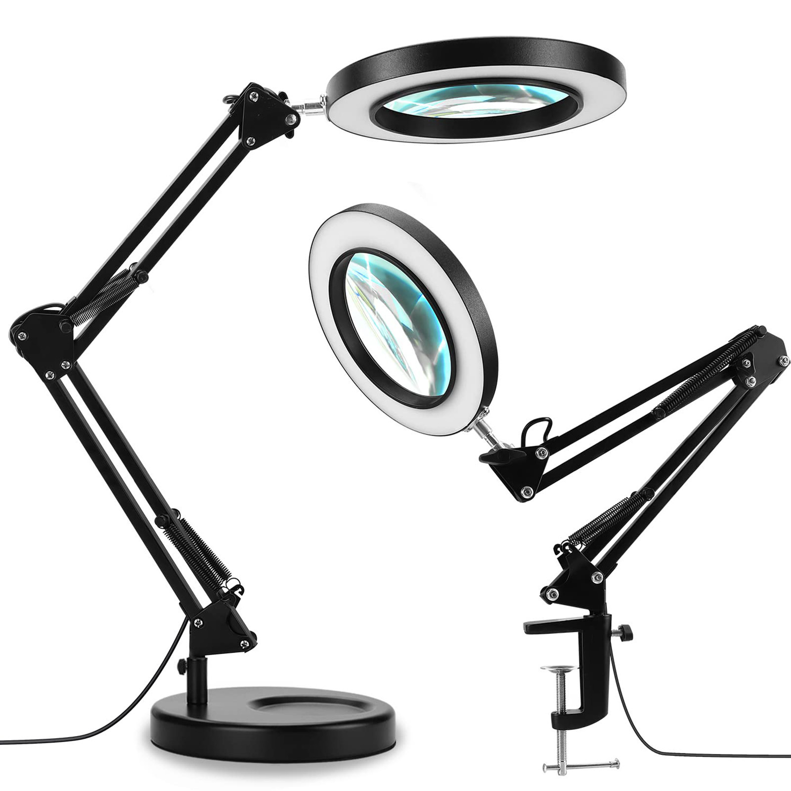 10X Echt Glazen Vergrootglas Tafellamp en Clip-On LED Verlichte Vergrootglas voor Soldeerbout Reparatie Lezen Ambachten Close-Up werk