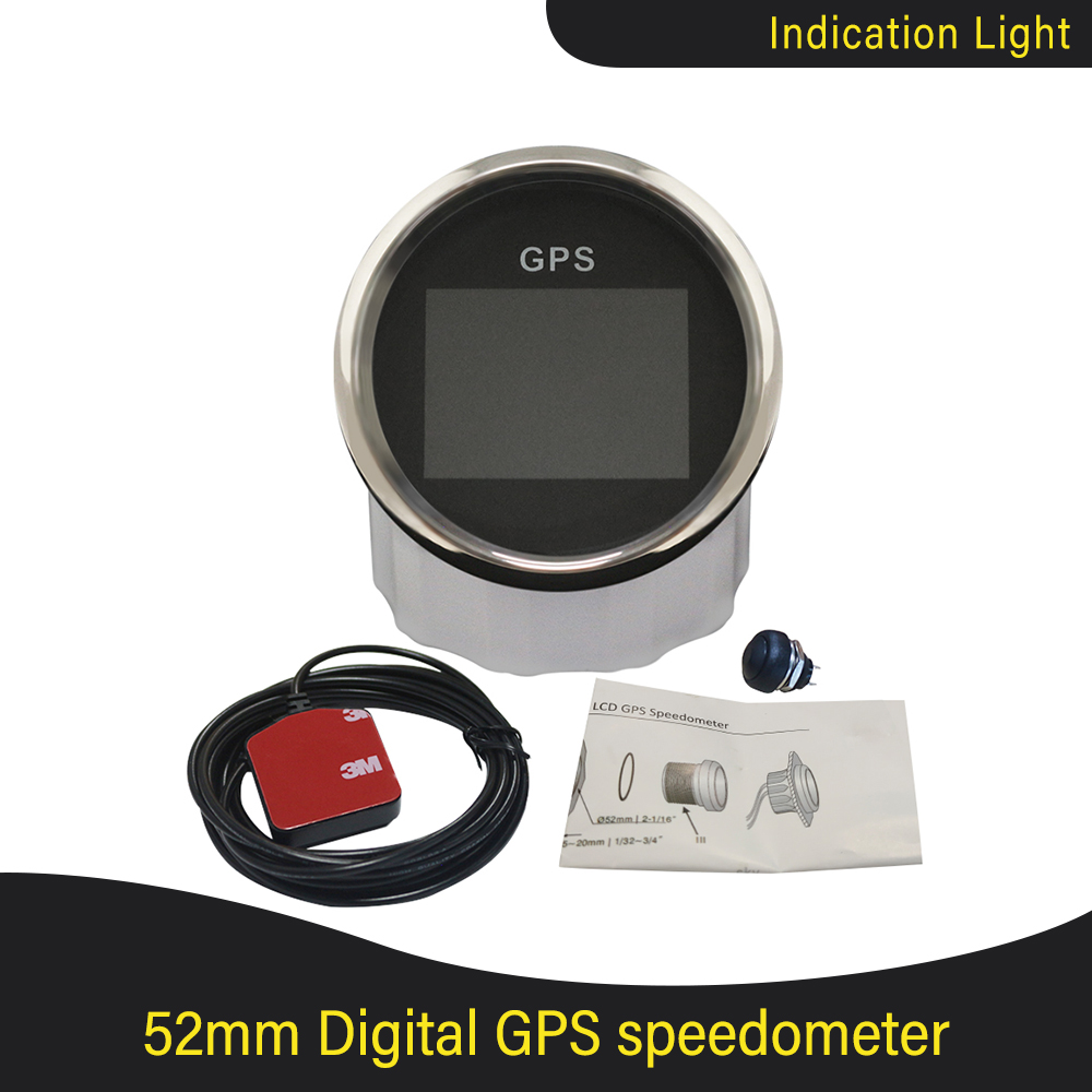 52mm Digital GPS Speedometer LCD Speed Gauge Odometer Adjustable Mileage Trip Counter For Auto Motorcycle Boat 12V 24V: BS