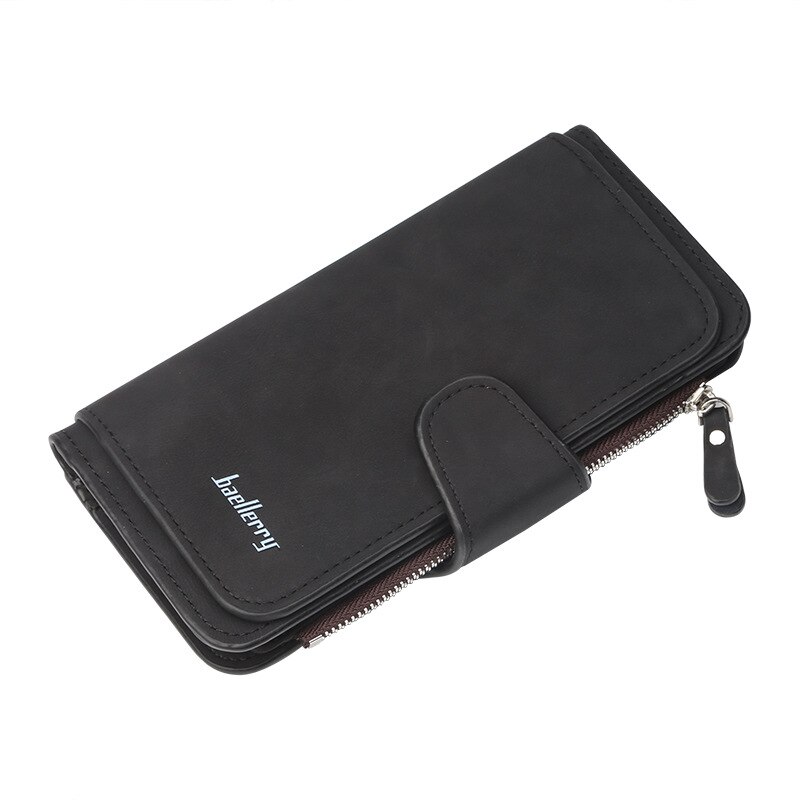 Baellerry Wallet Women Leather Luxury Card Holder Clutch Casual Women Wallets Zipper Pocket Hasp Ladies Wallet Female Purse: black