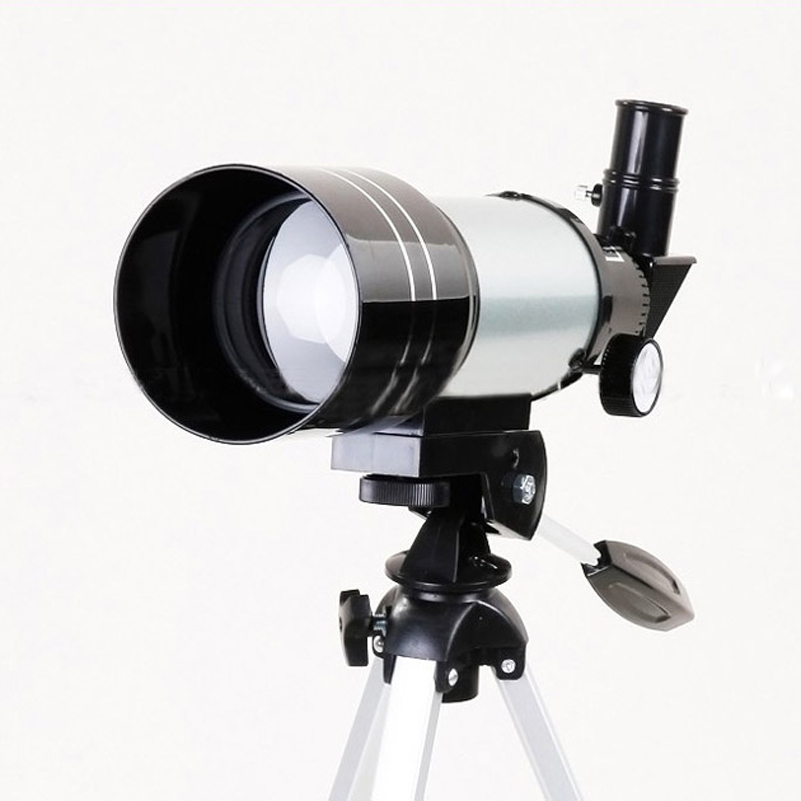 Telescopio Monocular astronómico F30070M plateado con trípode Barlow lente ocular Luna filtro para espacio astronómico