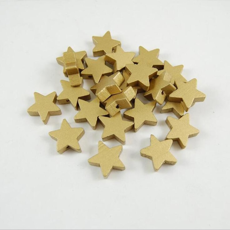 Natuurlijke Hout Kralen Goud Zilver Star Spacer Kralen End Caps Kralen Diy Sieraden Maken Bevindingen Charm Kralen
