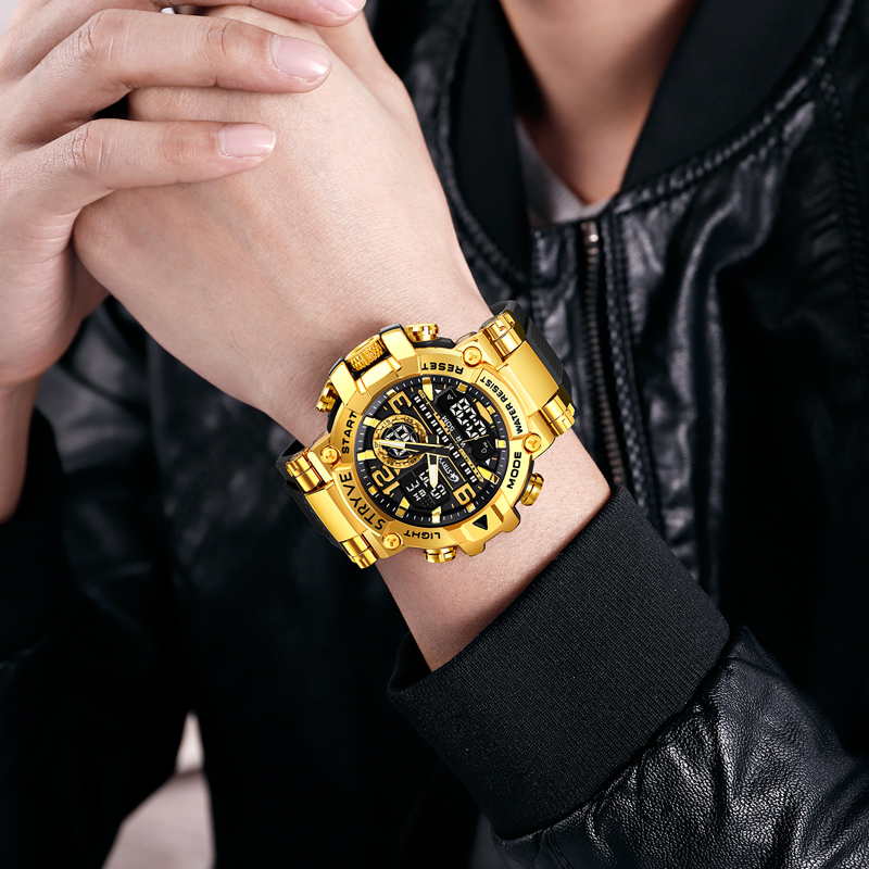 STRYVE Men's Watch Digital-Analog Dual Movement 5ATM Waterproof Watches Sports Watch for Men's 8025