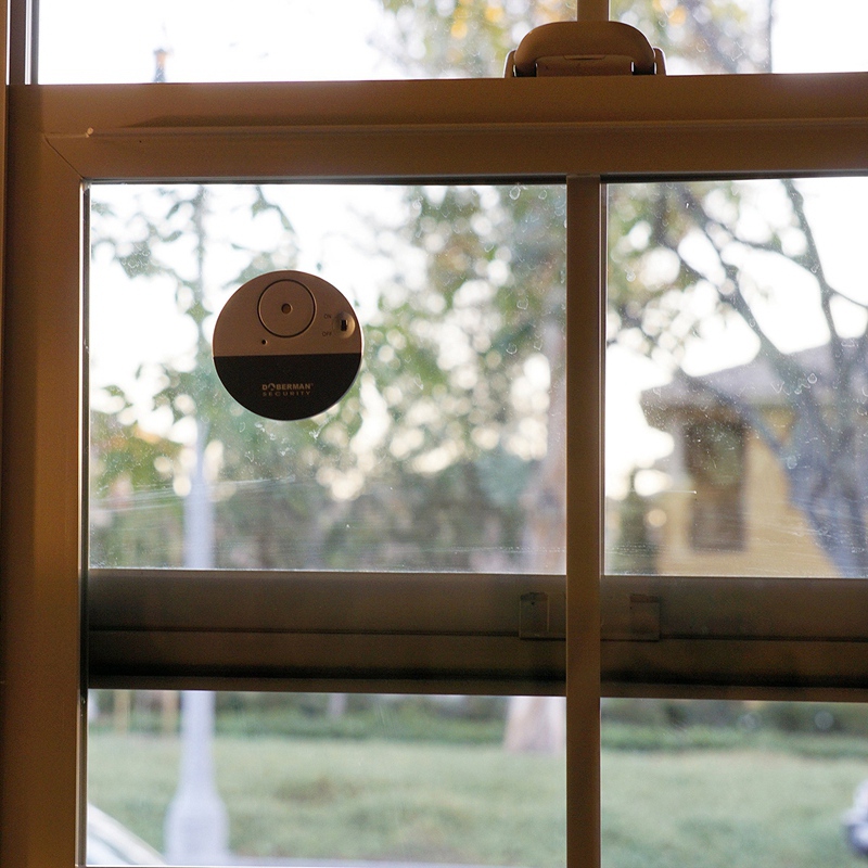 DOBERMAN-Detector de vibración electrónico de seguridad, dispositivo inalámbrico de 100DB, Sensor de vibración para ventana y puerta de armario, alarma de seguridad