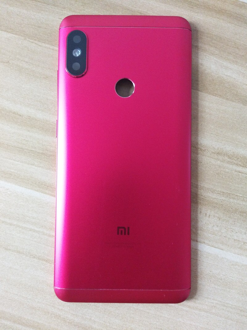 Nowy uwaga 5 zawodowiec części zamienne drzwi obudowa tylna baterii etui na xiaomi Redmi Uwaga 5 guziki boczne + lampa błyskowa obiektyw wymiana: czerwony