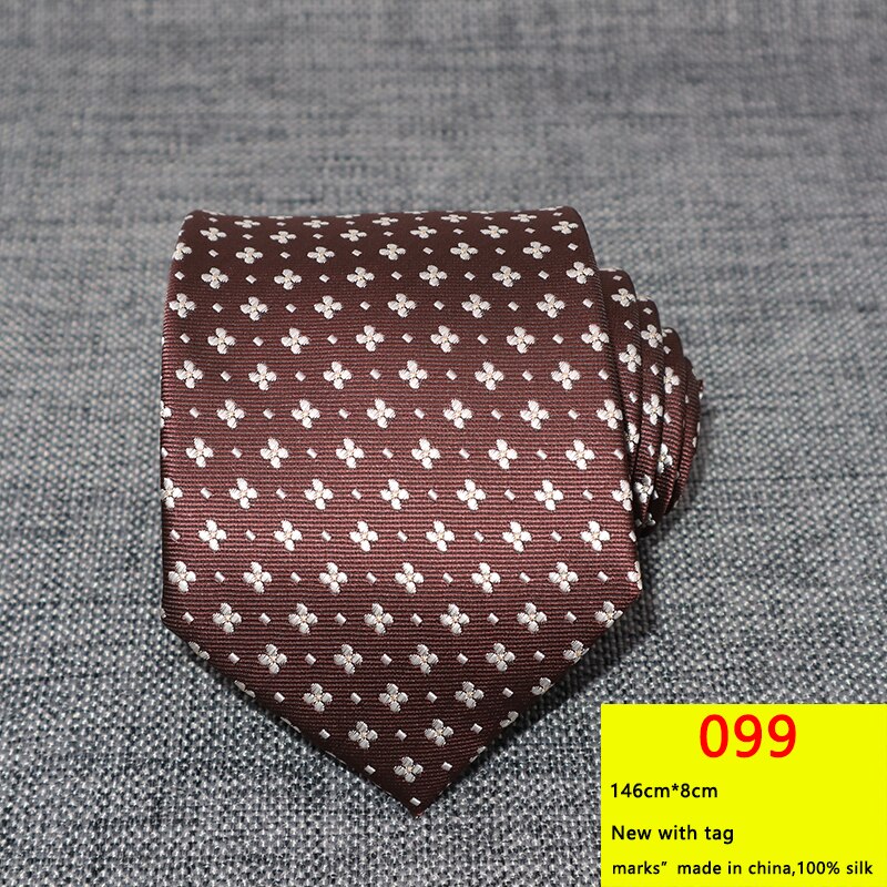 Cravates à fleurs pour hommes, 8CM, gravata corbatas, formelles en soie, Cravate Jacquard pour marié, fête de mariage, Business: 099