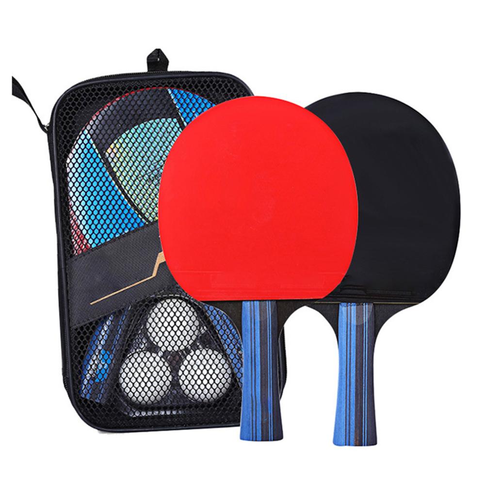 A Pair Pingpong Bat Table Tennis Sports Ping Pong Racket Paddle Bat+3PCS Balls Bag Set