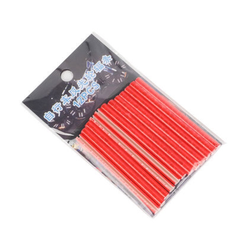 12 Pcs/set Bike Wheel Light Bicycle Reflector DIY Wheel Spoke Protector Covers MTB Bicycle Decoration Bicycle Accessories: red