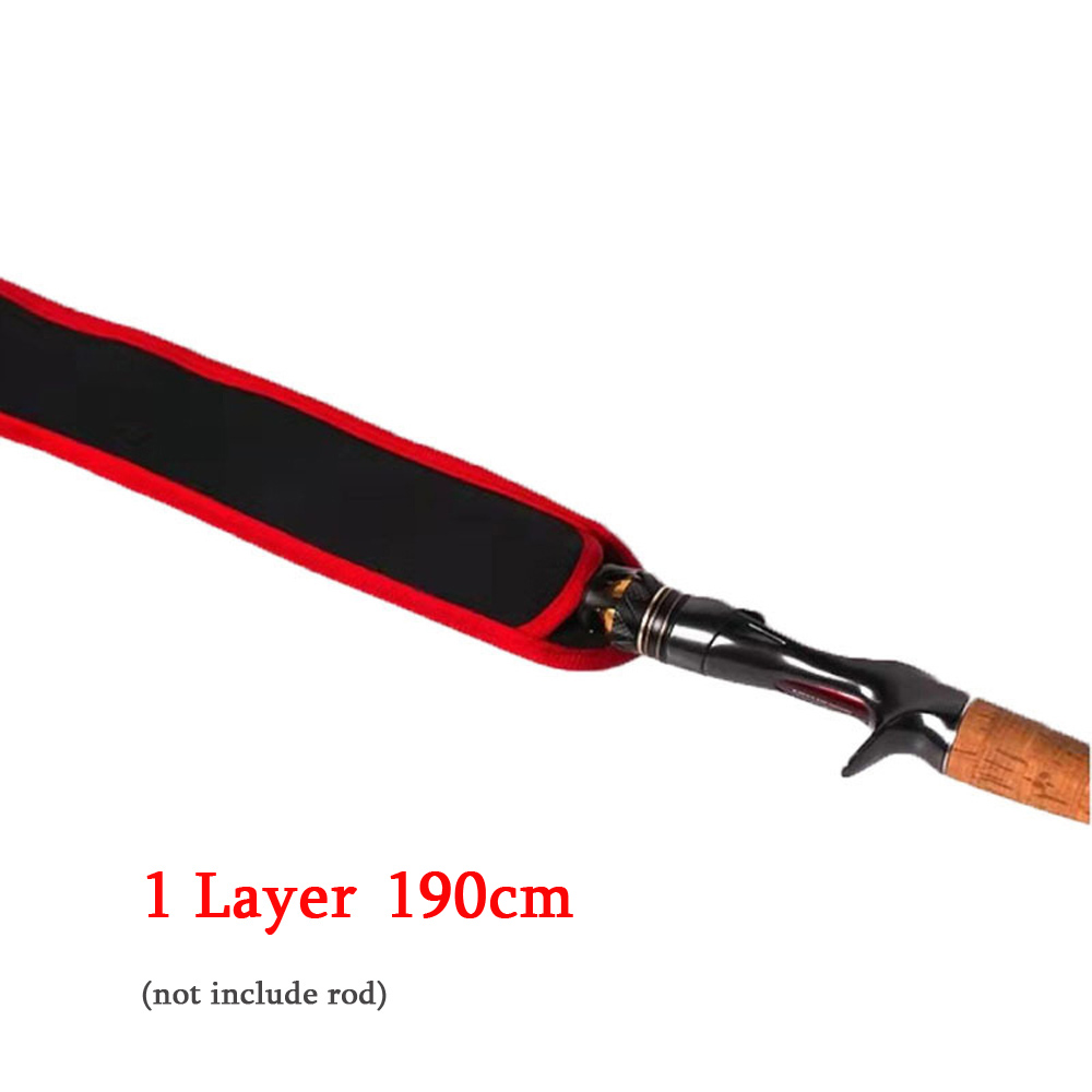 Fishing Rod Bag Wear Resistant Soft Thicken Pocket Storage Case Protective Bags Pole Sleeve 2 Layer 190cm-110cm Lure Sea Tackle: green