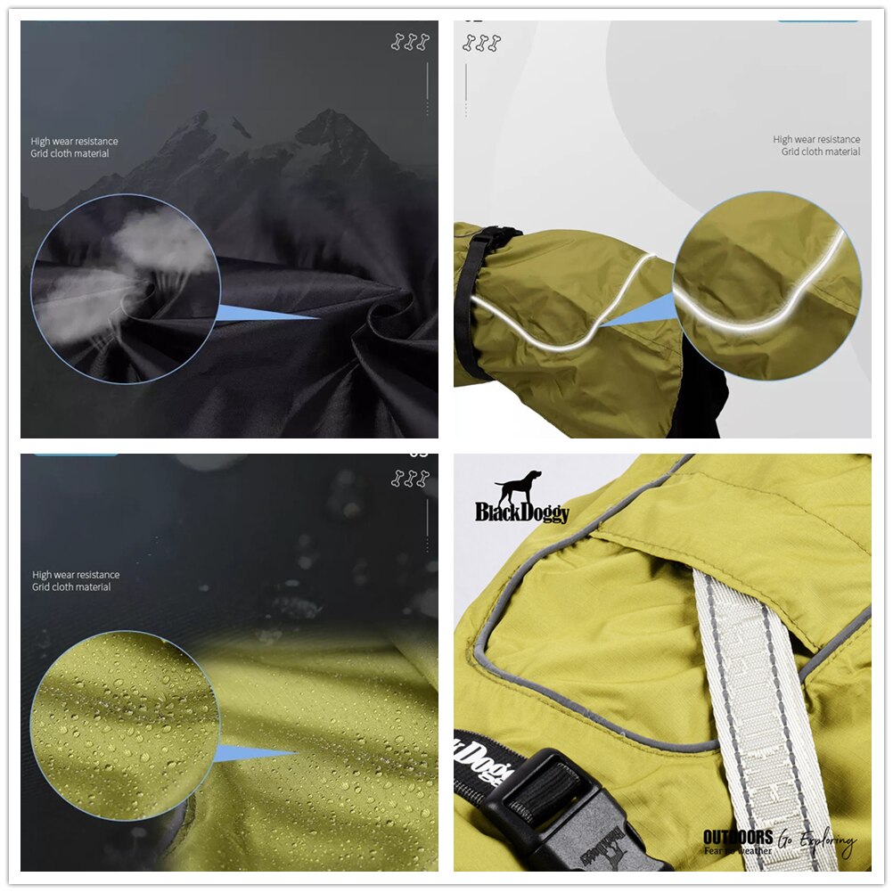 Ropas impermeables para perro impermeable para mascotas al aire libre deporte reflexivo PU para grandes perros, Labrador abrigo ropa para mascotas ropa . Exclusivo.