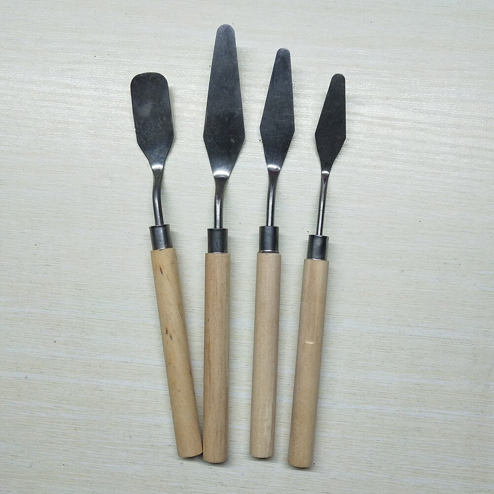 4Pcs Lightweight Supplies Oil Painting Tools For Artist Watercolor Spatula Palette Knife Set Student Stainless Steel Anti Slip