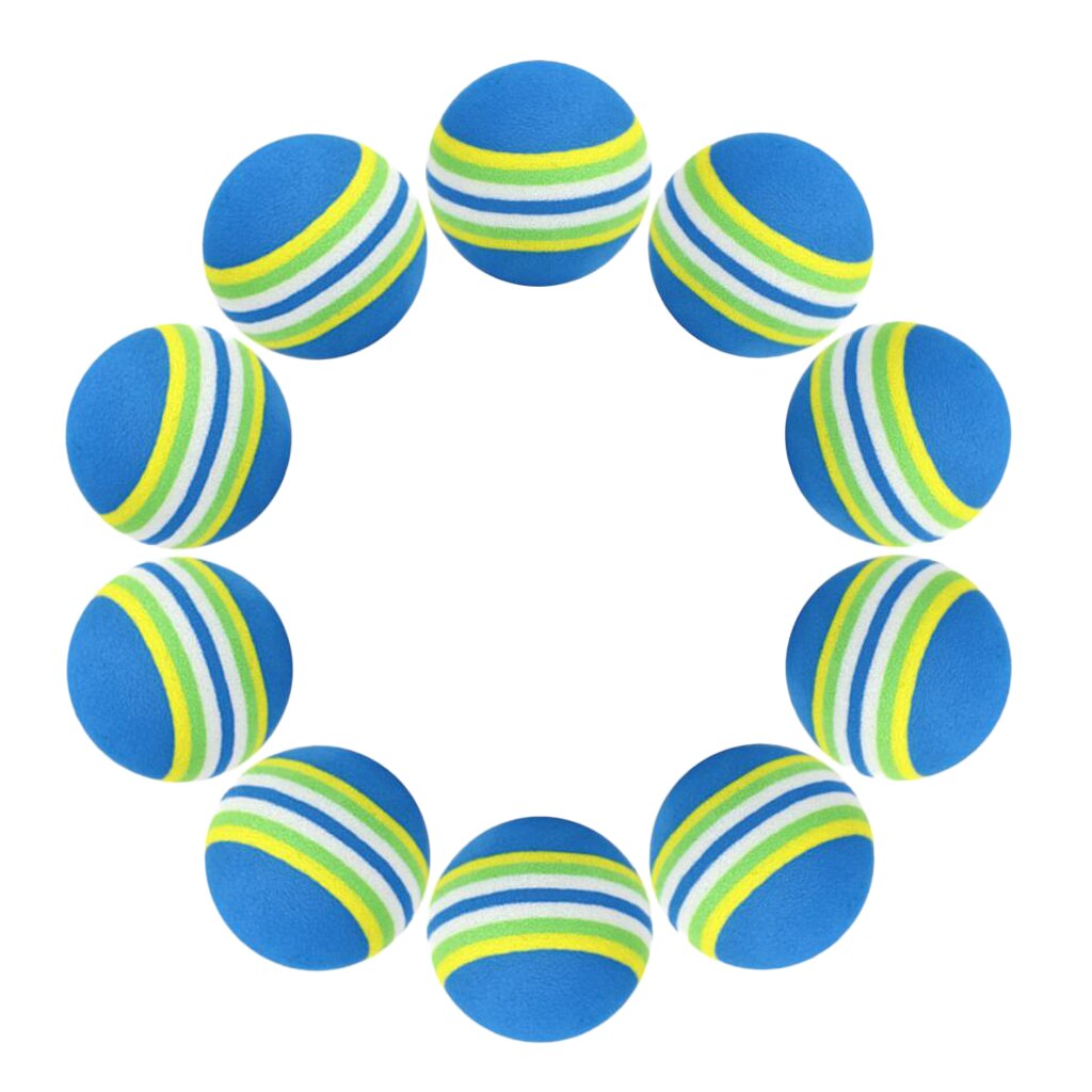 Pelotas de entrenamiento de 42mm de espuma EVA para principiantes, pelotas de entrenamiento de rayas de arcoíris suaves, Swing, Club de Golf, pelota de entrenamiento de práctica para interiores y exteriores, 10 Uds.