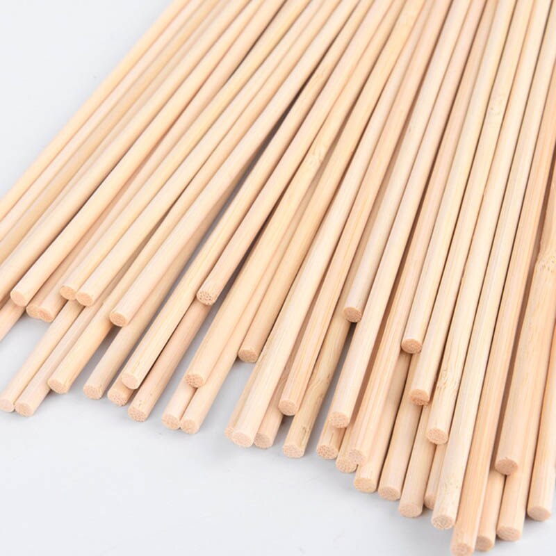 50pcs Pine Round Wooden Rods Sticks Premium Durable Wooden Dowel for DIY Crafts Building Model Woodworking