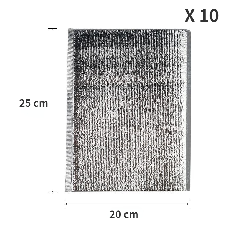 1/10 Pcs Aluminum Foil Insulated Food Storage Ice Bag Thermal Cooler Reusable Lunch Snack Bento Picnic Cold Pouch Organizer: 10pc  20x25cm