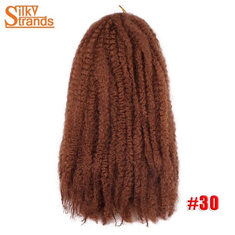 Seidige Stränge 18 zoll Marley Zöpfe Haar Verlängerung Für Frauen Synthetische afro Häkeln Haar Ombre Flechten Haar Häkeln Zöpfe Groß: #30