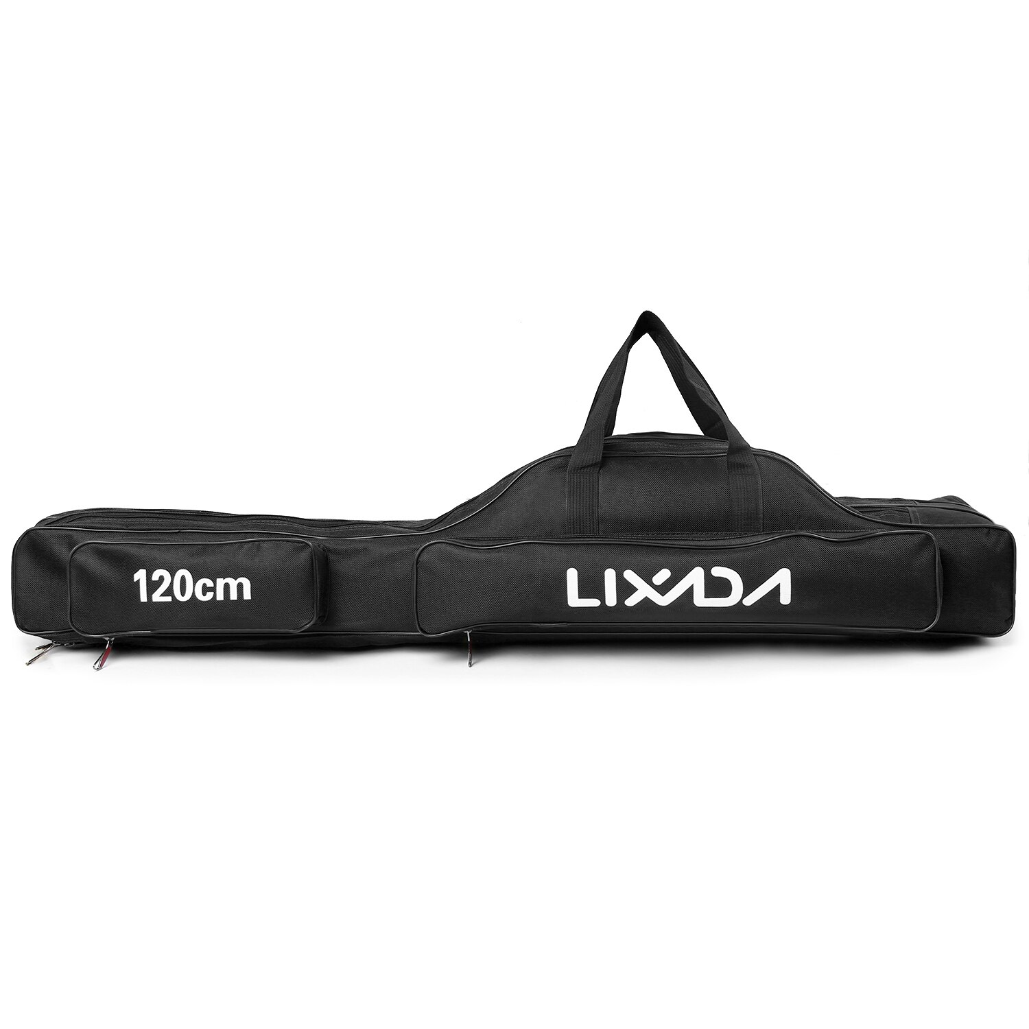 Lixada 3 Layers Fishing Pole Bag Portable Folding Rod Carry Case Fishing Reel Tackle Storage Bag Case Fishing Bag: Black 120cm