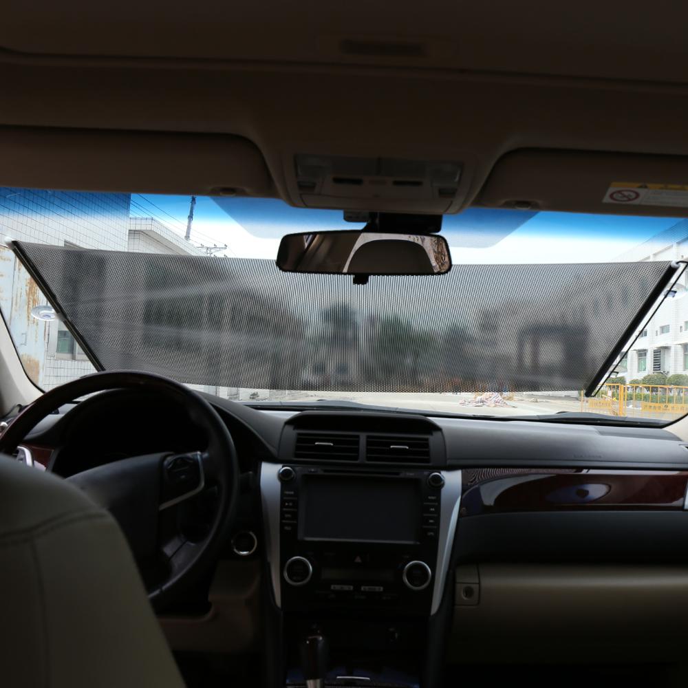 Uxcell Retractable Car Auto Window Sun Shade Visor Windshield Roller Blind 50cm x 125cm Sun UV Side Window Curtain
