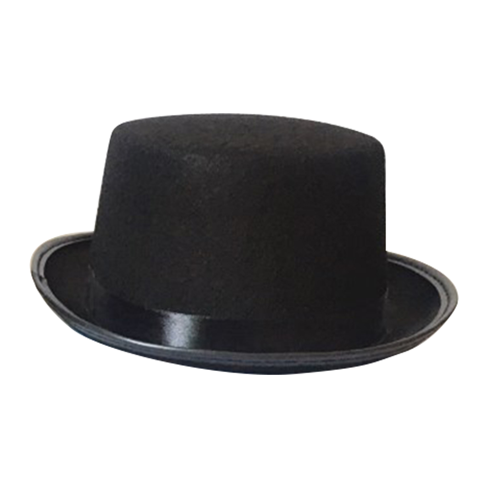 Men Women Black Solid Top Hat Felt Dress Up Magician Costume Jazz Party Supplies Accessory Cosplay Halloween Props Fancy Style