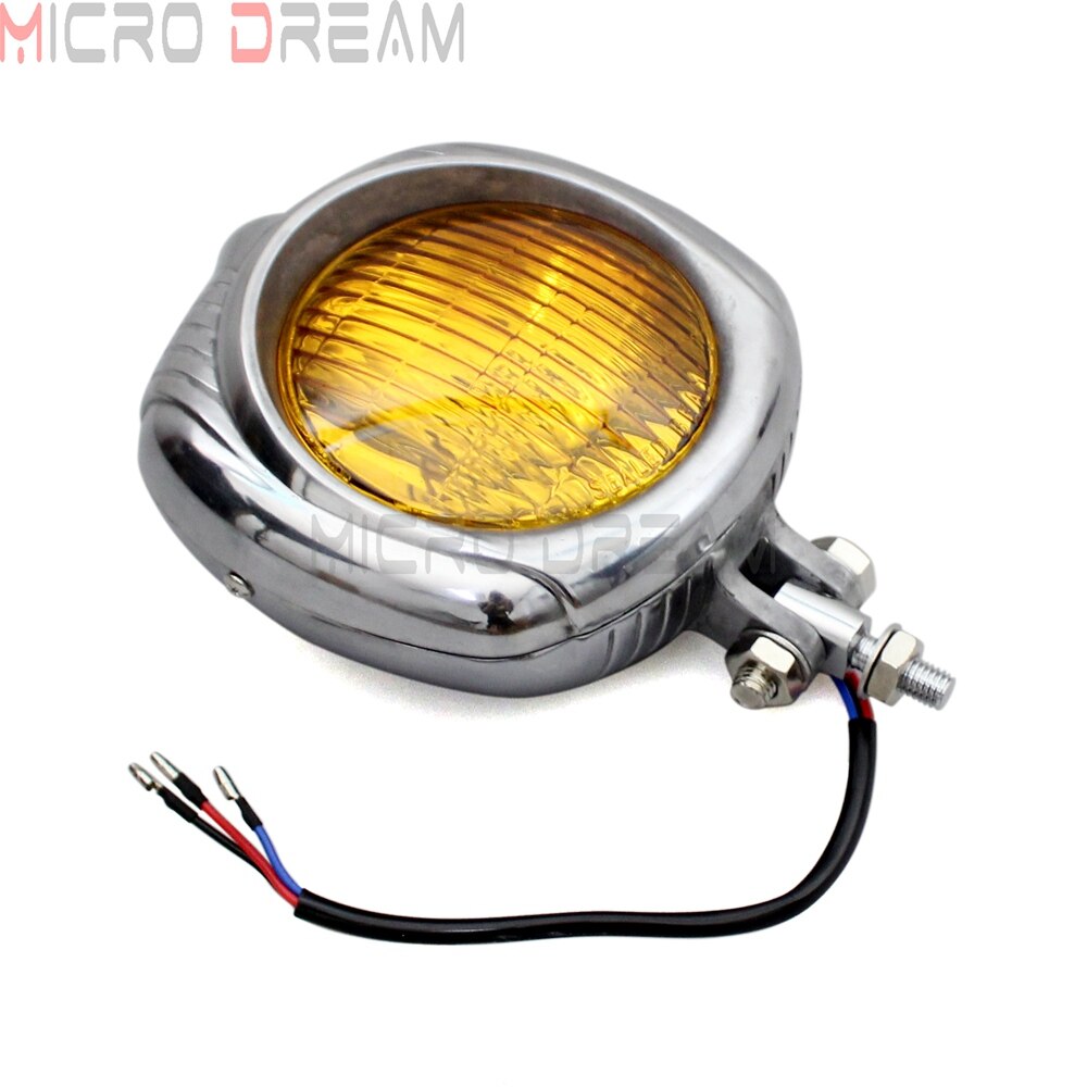 4.5&quot; Motorcycle Sealed Beam Electroline Vintage Headlight for Harley Dyna Sportster Bobber Chopper XS650 Retro Square Head Light