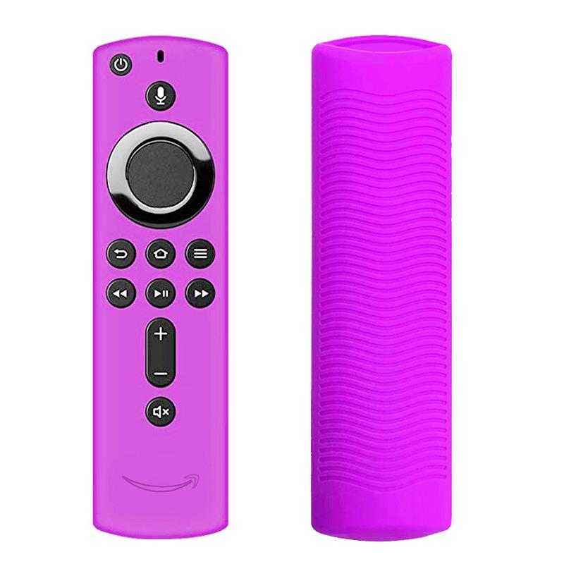 Protective Case Cover Silicone Sleeve Shockproof Anti-Slip Replacement For Fire TV Stick 4K Remote Control: Purple