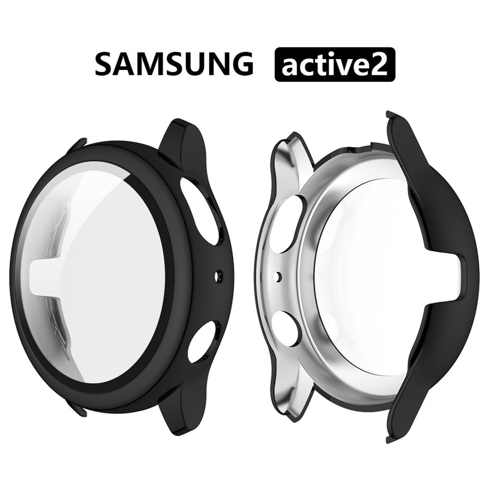 active 2 watch case for samsung galaxy watch active 2 40mm 44mm Screen Protector 9H Tempered glass Plated PC case for active2