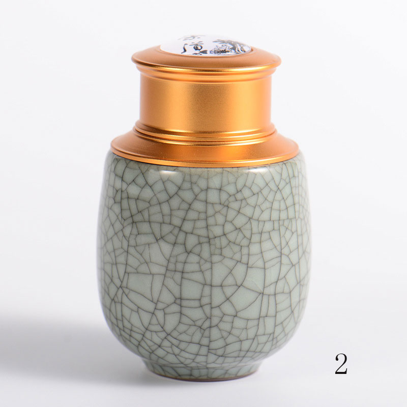 Celadon-latas selladas pequeñas para café, envases de metal para cereales, frutas secas, mini tanque de almacenamiento portátil para el hogar: 2