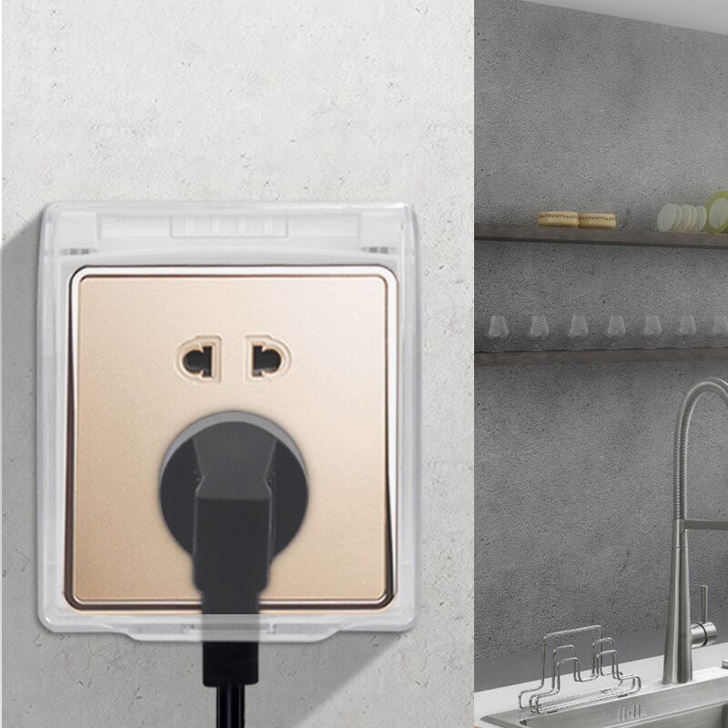 Wall Switch Universal Transparent Waterproof Box 86Type Wall Light Panel Socket Flip Cap Child Safety Box Bathroom Supplies