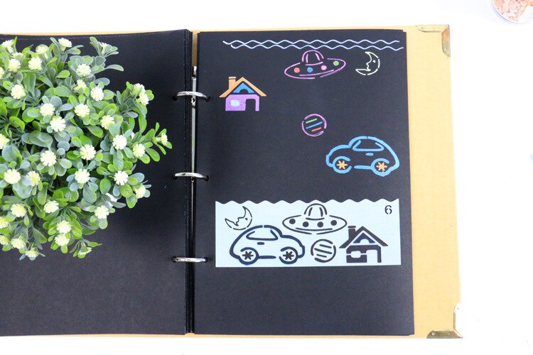 Children's Drawing Hand-copied Templates Diy Album Hand-growing Cartoon Pattern Tools Small Lace Ruler Paint Learning Unisex