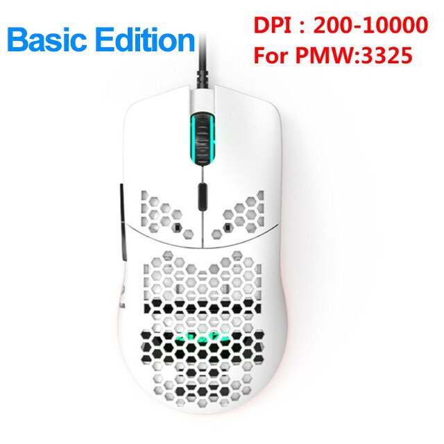 Ajazz Aj390 Game Muis Met 16000 Dpi Optische Sensor Chroma Rgb Verlichting 7 Programmeerbare Knoppen Wired Side Knop Touch Wheel li: White Basics