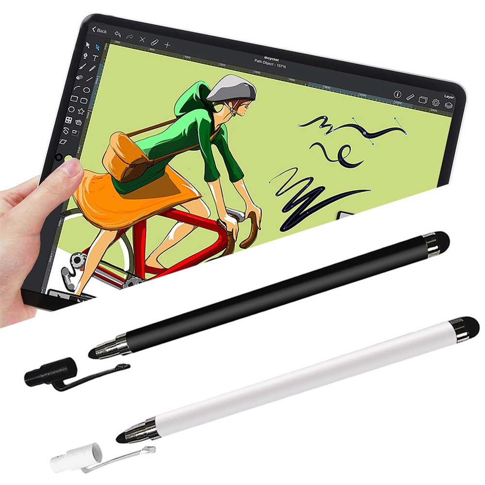 Doppelte touchscreen-stiftspitzen, empfindlicher kapazitiver touchscreen-stift für ipad, smartphone und tablet, zubehör aus aluminiumlegierung