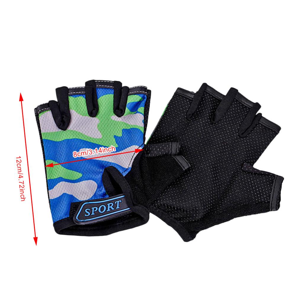 Children Cycling Half Finger Bicycle Gloves High Elastic Non-slip Child Kid Bike Gloves Riding Outdoor Camouflage Equipment
