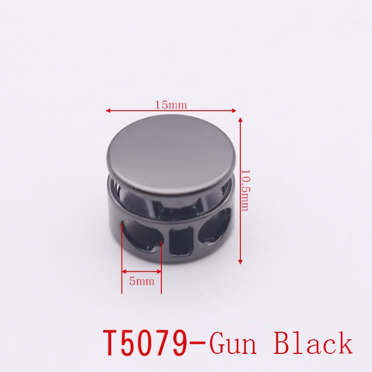 Alloy Flat Side Cord Stopper Press Lock Rope Ends Lid 2 Holes Drawstring Toggles Clip For Clothes Apparel Shoelace Accessories: Black Nickel