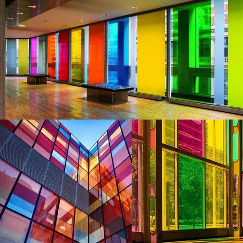 Película de vidrio Multicolor para ventana, decoración de colores transparente, tinte Protector UV, película adhesiva, bricolaje, películas decorativas bidireccionales