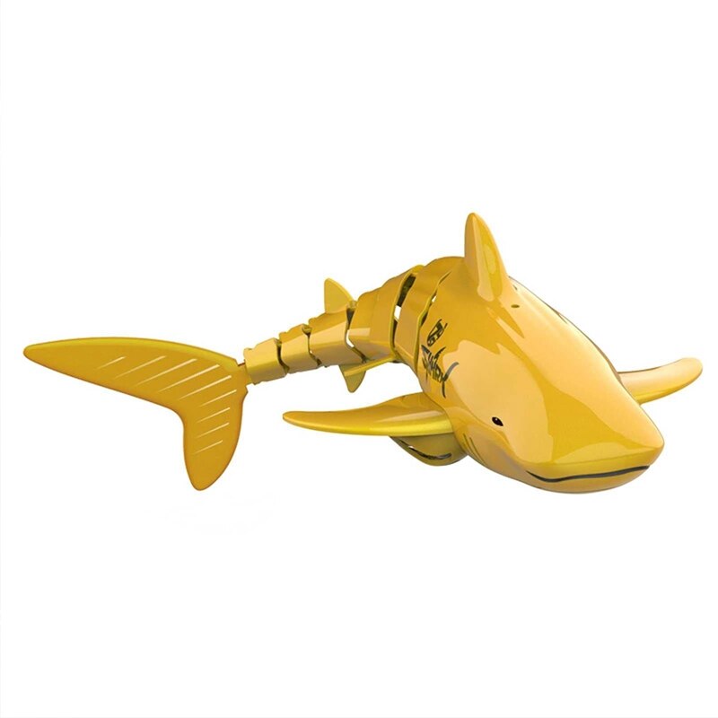 Barco tiburón dorado de 2,4G para niños, Robot de simulación, a prueba de agua, Control remoto electrónico, natación, tiburón, Juguetes: Default Title