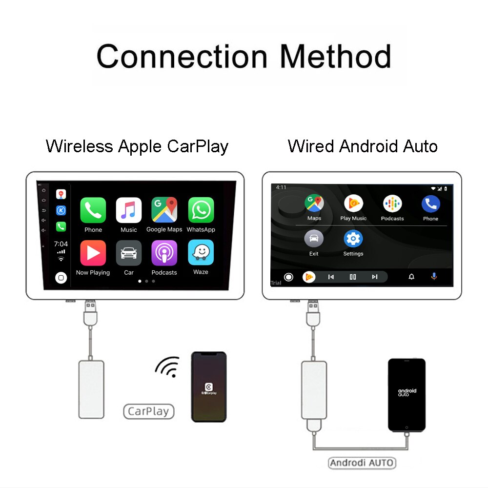 Carlinkit Wireless Apple CarPlay Dongle Smart Link for Android Navigation Player Mini USB Carplay Stick with Android Auto Black