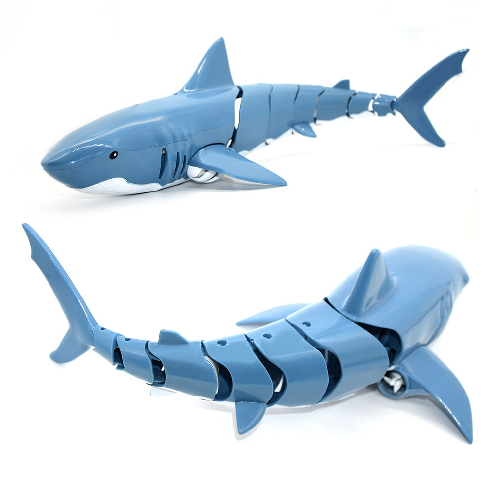 Fjernbetjening haj 2.4g elektrisk simulation rc fisk 20 minutter genopladeligt batteri vand swimmingpool børn legetøj