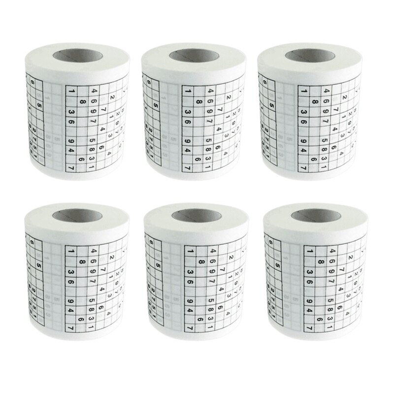 Rollo de papel higiénico de 6 rollos de 250 nudos, papel de seda impreso duradero, buen juego de rompecabezas, papel higiénico sanitario: Default Title