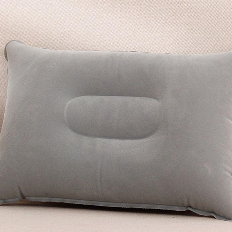 Hermosiey Oreiller Gonflable Portable Double Face Pour Voyage Avion & Camping - Gris Clair