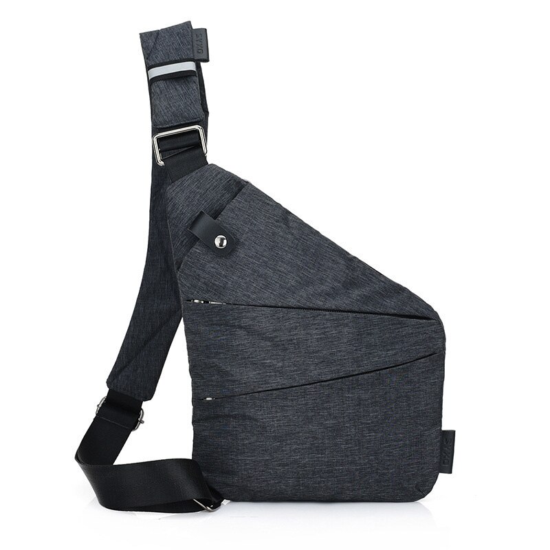 Brand Men Travel Business Fino Bag Burglarproof Shoulder Bag Holster Anti Theft Security Strap Digital Storage Chest Bags: Left shoulder