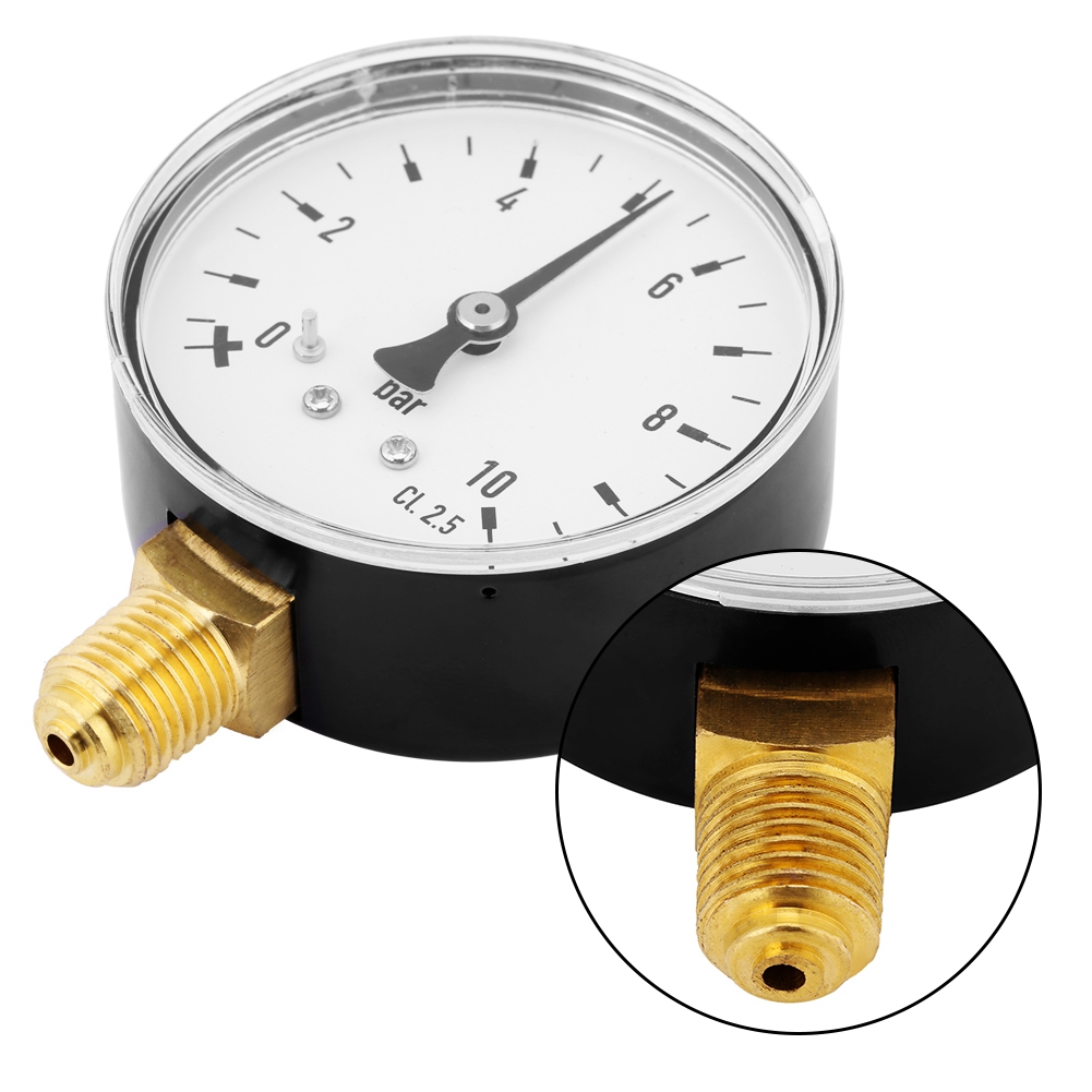 Manometer Water Pressure Gauge Air Pressure Gauge Air Oil Water Pressure Gauge 1/4 Inch NPT 0-10 Side Mount Manometer