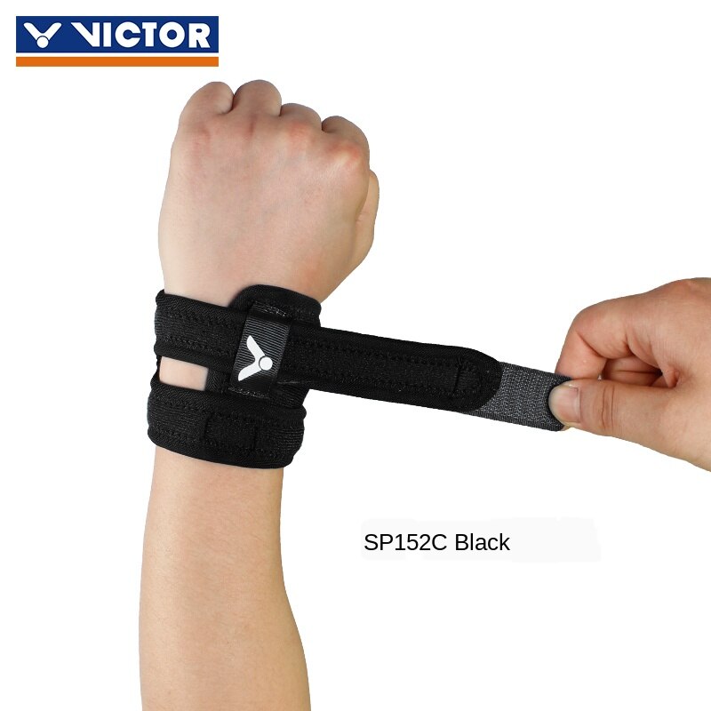 Originele Victor Badminton Sport Polsband Verstelbare Anti-Gewonde Professionele Tennis Pols Bandjes Te Voorkomen Verstuikingen SP152: Sp152c black single