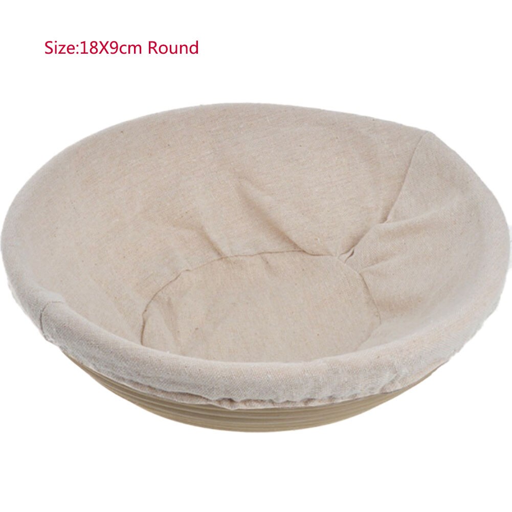 Banneton Proofing Bread Basket Round Oval Baking Cake Pans Proving Rattan Bread Basket Fermentation With cloth bag: 18X9cm Round