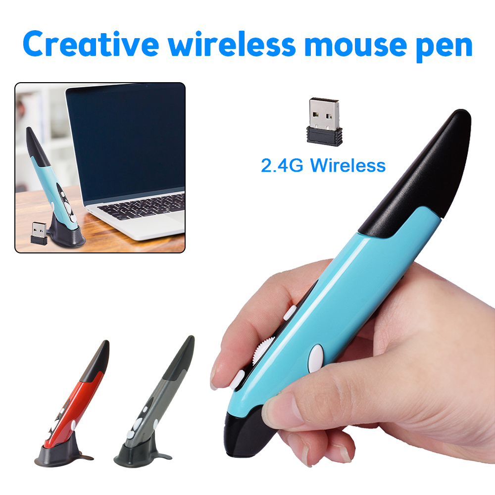 Nowa bezprzewodowa mysz 2.4G Kreatywny pionowy rysik w kształcie pióra Praktyczna mysz w kształcie pióra Mysz akumulatorowa do myszy PC i laptopów