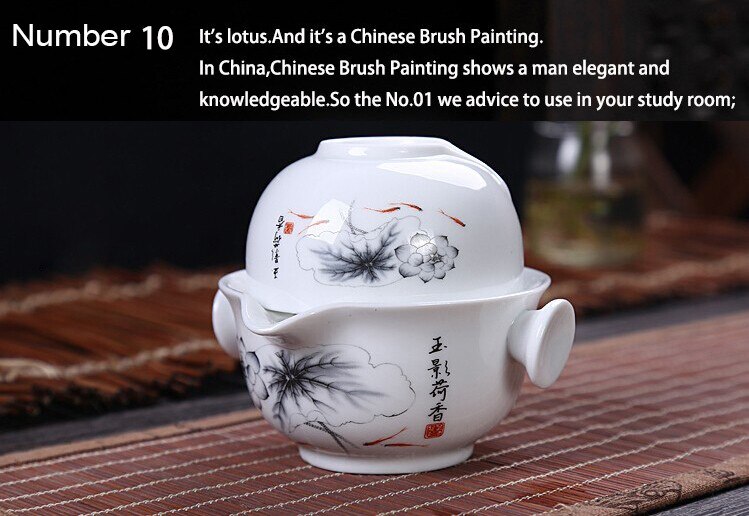 Ceramics Tea set Include 1 Pot 1 Cup, gaiwan,Beautiful and easy teapot kettle,kung fu teaset: Number 10