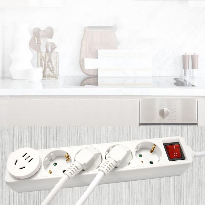 Grenuttag eu-uttag 3/4/5/6 uttag ac-uttag eu-kontakt 16a elektrisk förlängningssladd kontrollomkopplare 1.5m sladd bostadshus